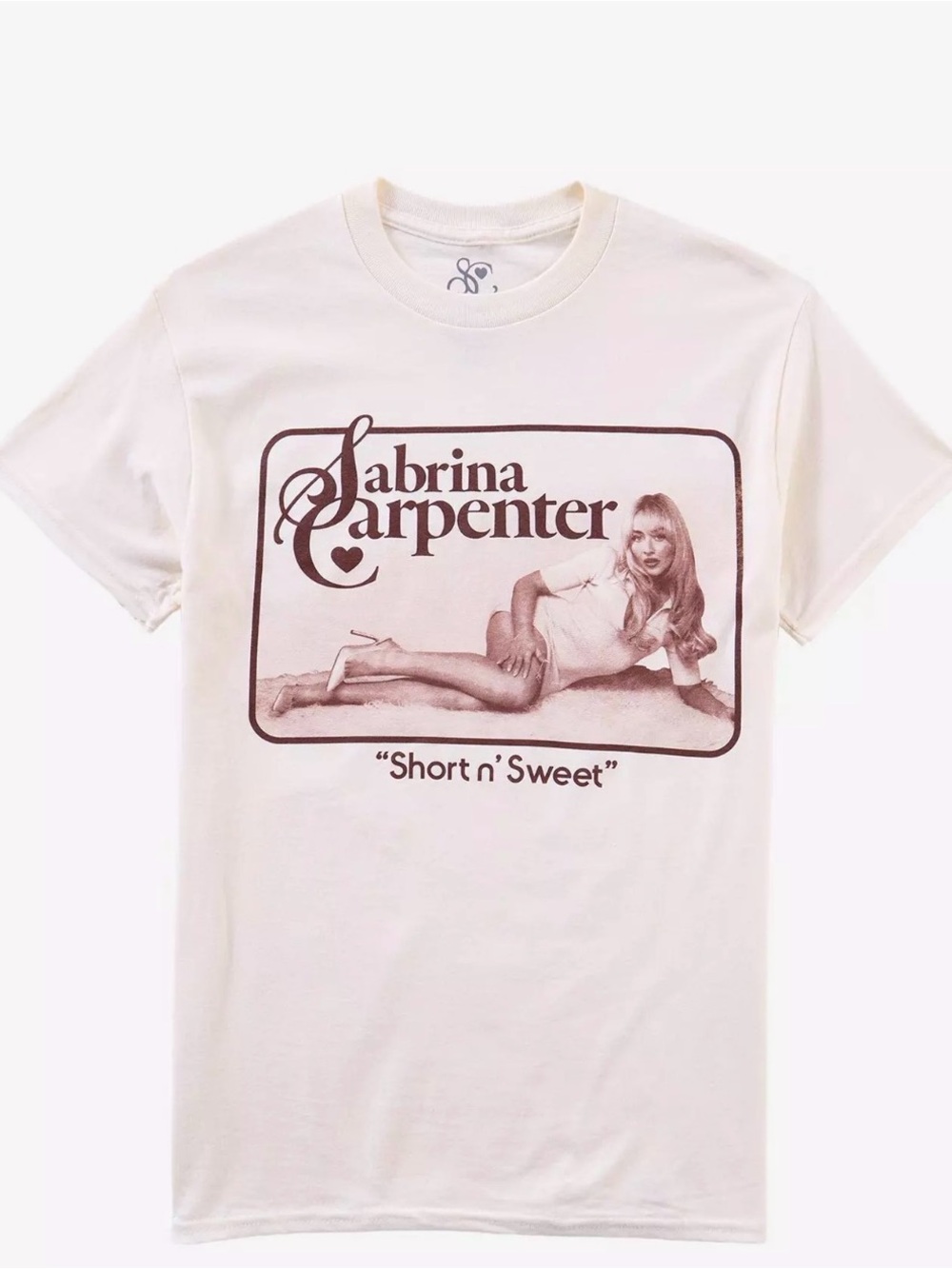 Hot Topic Sabrina Carpenter "Short N' Sweet T-Shirt size small women's cream